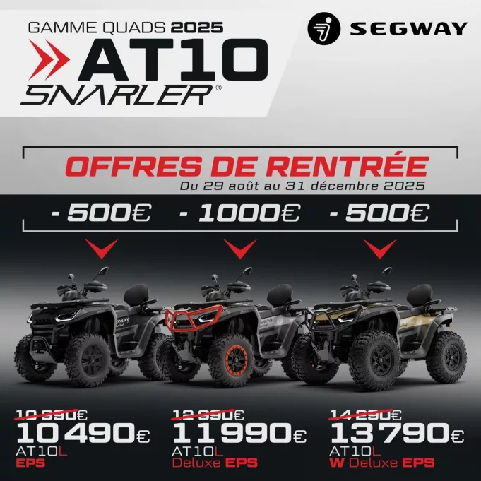 Offres de rentrée : Segway Snarler AT10 à prix choc !