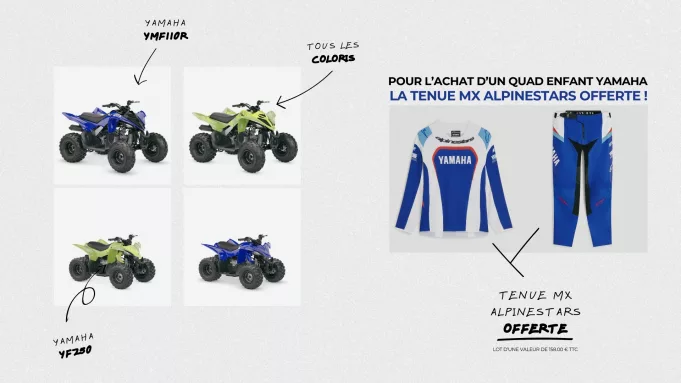 Opération quad enfant : Yamaha soigne l’équipement des jeunes pilotes